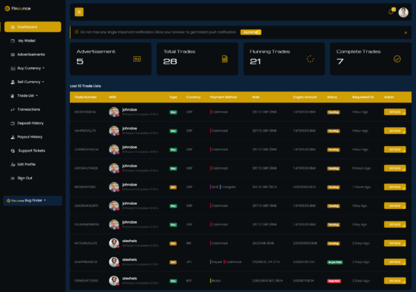 Finounce - An Advance Peer to Peer Crypto Exchange Platform - Image 3