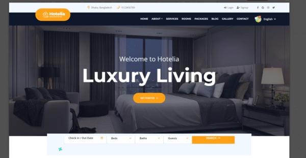 Hotelia - Hotel Booking / Resort Booking Management Website